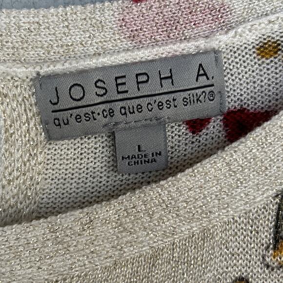 Joseph A. Floral Tunic Sweater Metallic Gold Womens Large Fairy Whimsy Boho - Picture 7 of 11